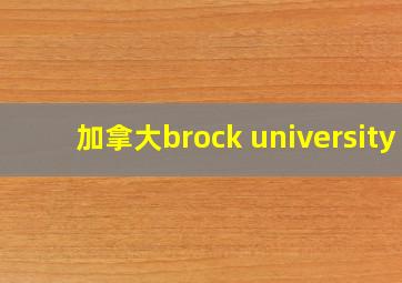 加拿大brock university